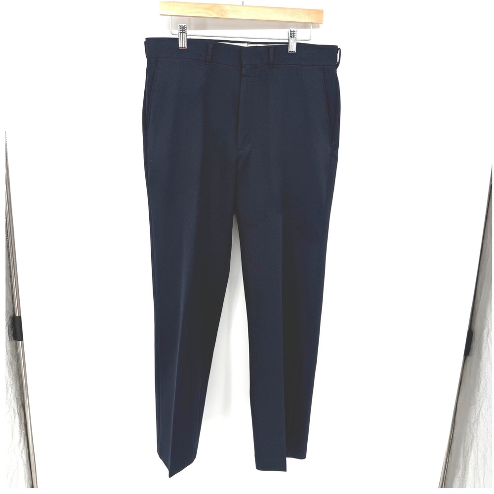 Vintage Sears Oakton Ltd Navy Perma-Prest Dress Pants Mens 34x29 Regular Fit USA